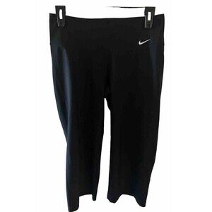 nike capri leggings Size S Black Stretch Logo Workout Wear Athleisure Dri Fit